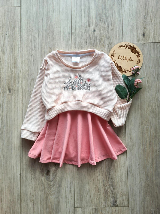 Set - Crop Sweater / Tellerrock - 104