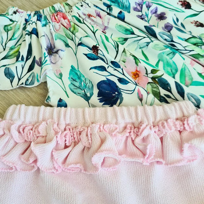 Set - Flutter Romper / Strickrüschen-Bummie - 98