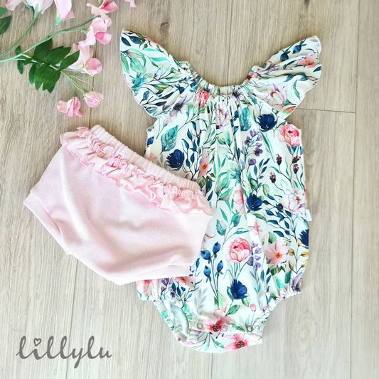 Set - Flutter Romper / Strickrüschen-Bummie - 98