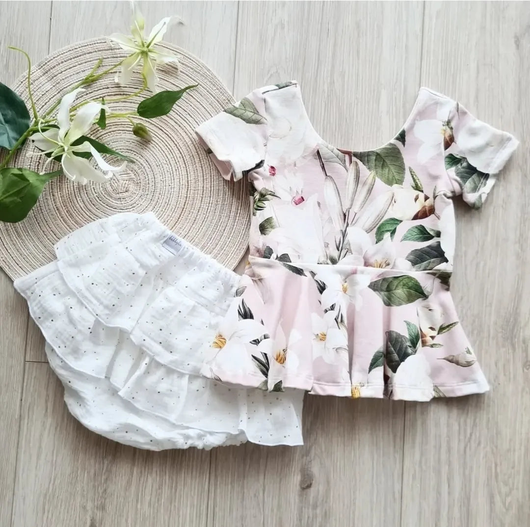 Set - Rüschen Bloomers / Peplum Top - 104
