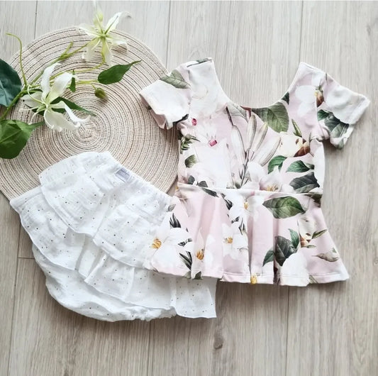 Set - Rüschen Bloomers / Peplum Top - 104